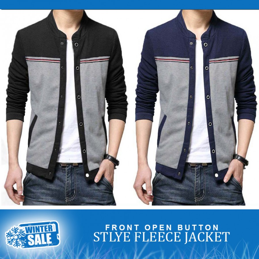 Front Open Button Style Fleece Jacket - Winter Sale